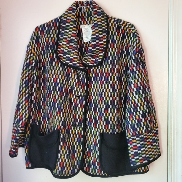 ๐ฅSALE๐ฅZoe Multicolored Tweed Knit Button Front Blazer M - Picture 2 of 8